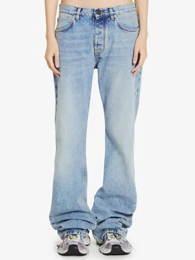 Balenciaga Low Waist Straight Jeans In Blue