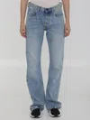 Balenciaga Women Low Waist Straight Jeans In Blue