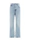 Balenciaga Low Waist Straight Pants In Iced Blue