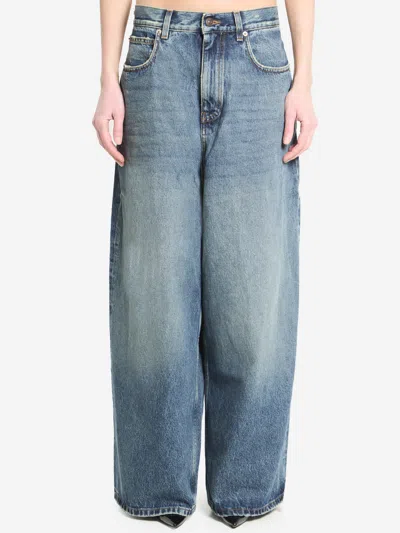 Balenciaga Lowrise Baggy Jeans In Blue