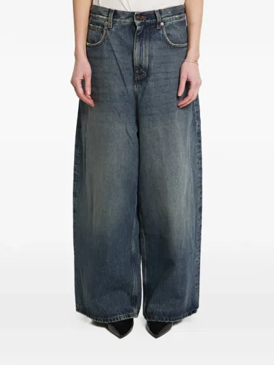 Balenciaga Low-rise Cotton Baggy Jeans In Blue