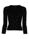 Balenciaga Bb-pattern Open-knit Jumper In Black