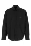 Balenciaga Black Cotton Shirt With Logo
