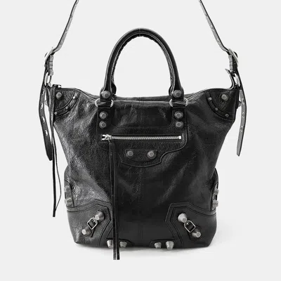 Pre-owned Balenciaga Lucagol 2-way Shoulder Bag Black Leather
