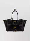 Balenciaga Crocodile-effect Top-handle Shoulder Bag In Black