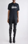 Balenciaga Luxury Embroidered Hybrid T-shirt Dress In Blue