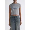 Balenciaga Casual Top With Short Sleeves And Print In Gray