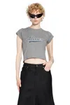 Balenciaga Luxury Script Shrunk T-shirt In Gray