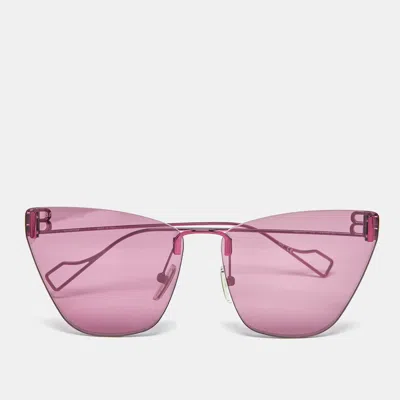 Pre-owned Balenciaga Magenta Pink Bb0111s Butterfly Sunglasses