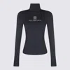 Balenciaga Viscose Nano Bb High Neck Sweater In Black