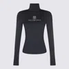 Balenciaga Viscose Nano Bb High Neck Sweater In Black