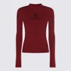 Balenciaga Ribbed Crewneck Long-sleeved Fitted Top In Brown