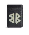 Balenciaga Magnetic Card Holder With Logo In Black