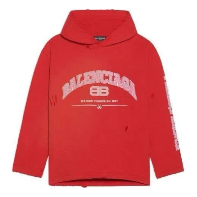 Balenciaga Maison  Cropped Hoodie 'cardi Red'