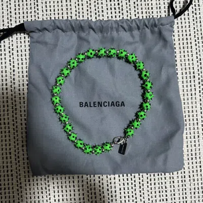 Pre-owned Balenciaga Malibu Silicone Choker In Green