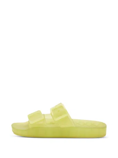 Pre-owned Balenciaga Mallorca Buckle Flat Sandals In Green