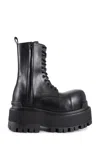 Balenciaga Black Ankle Boots With Logo Plaque On The Front And Side Zips In Leather Man In Black