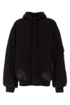 Balenciaga Front Pocket Oversize Cotton Sweatshirt In Black