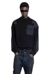Balenciaga Ribbed Knit Military Sweater In Black