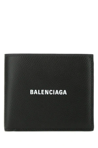 Balenciaga Man Black Leather Wallet