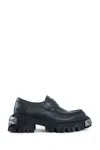 Balenciaga Black Leather Tractor Loafers Men