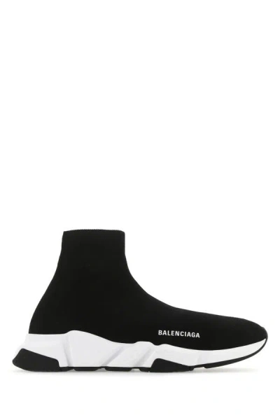 Balenciaga Speed Knitted Sock-style Sneakers In Black/white/black