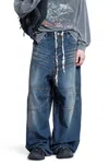 Balenciaga Man Blue Jeans In Blue