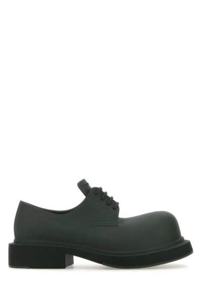 Balenciaga Black Steroid Derby In Full Eva In Dark Green