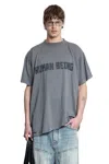 Balenciaga Graphic Text Grey T-shirt With Relaxed Fit In Grey