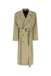 Balenciaga Man Sand Cotton Coat In Green