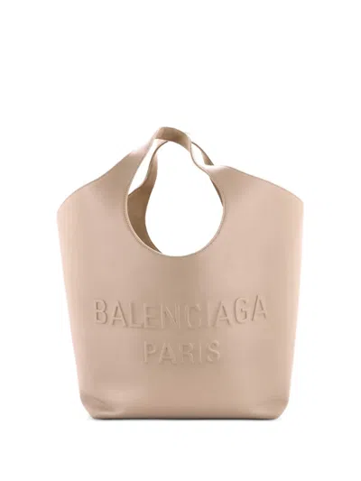 Pre-owned Balenciaga Mary Kate Leather Medium Tote Bag In Neutral