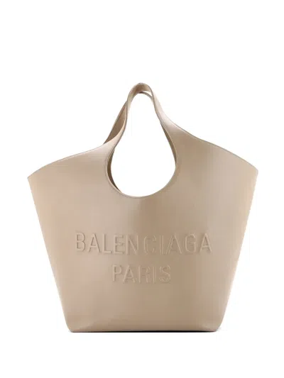 Pre-owned Balenciaga Mary Kate Leather Medium Tote Bag In Neutrals