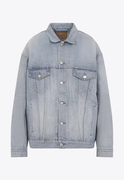 BALENCIAGA MASKING TAPE LOGO DENIM JACKET