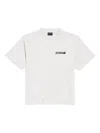 Balenciaga Womens Dirty White Logo-print Relaxed-fit Cotton T-shirt In White
