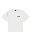 Balenciaga Womens Dirty White Logo-print Relaxed-fit Cotton T-shirt In Gray