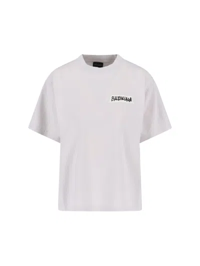 Balenciaga 'masking Tape' T-shirt In White
