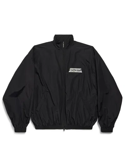 Balenciaga Masking Tape Tracksuit Jacket Medium Fit In Black