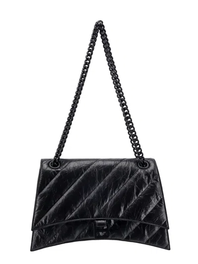 Balenciaga Crush Chain Leather Medium Bag In Black