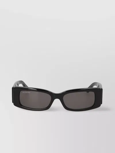 Balenciaga 'max Rectangle' Thick Temple Sunglasses In Black