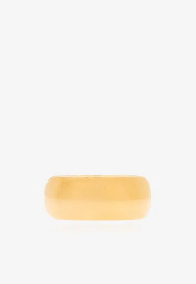 Balenciaga Maxi Band Logo-engraved Rings In Gold