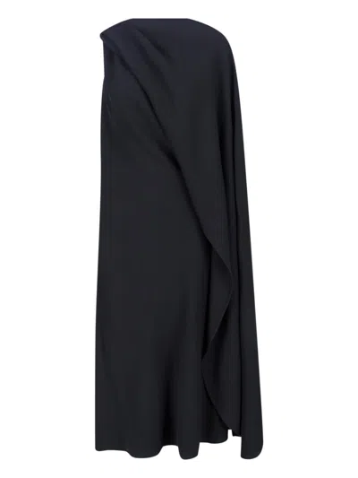 Balenciaga Draped Maxi Dress In Black