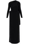 Balenciaga Maxi Dress With Asymmetric Hem And Neck In Black