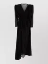 Balenciaga Maxi Dress With Puff Shoulders And Ruffles In Black