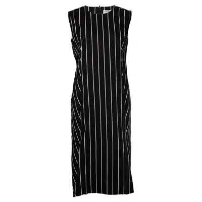 Pre-owned Balenciaga , Maxi Dress With Striped Print In Black