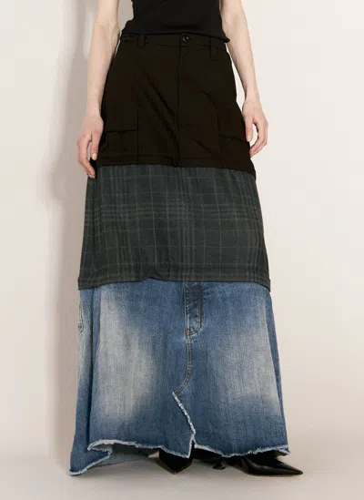 Balenciaga Layered Cargo Maxi Skirt In Black
