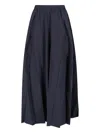 Balenciaga Elastic Waistband Midi Length Pleated Skirts In Blue