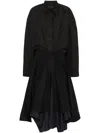Balenciaga Maxi Layered Shirt Dress In Black