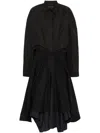 Balenciaga Maxi Layered Shirt Dress In Black