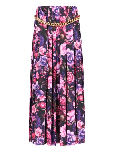 Balenciaga Maxi Pleated Skirt In Purple