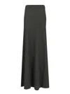 Balenciaga Long Grey Wool Skirt In Black